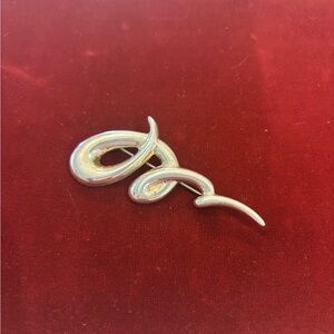 925 Sterling Silver Modern Squiggle Abstract Brooch Pin